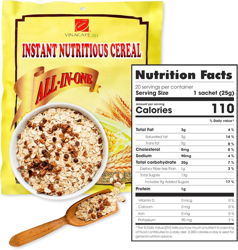 Vinacafe Instant Cereal Mix – 20 Sachets (14.11 Oz) | Nutritious Vietnamese Instant Cereal Drink - Image 3